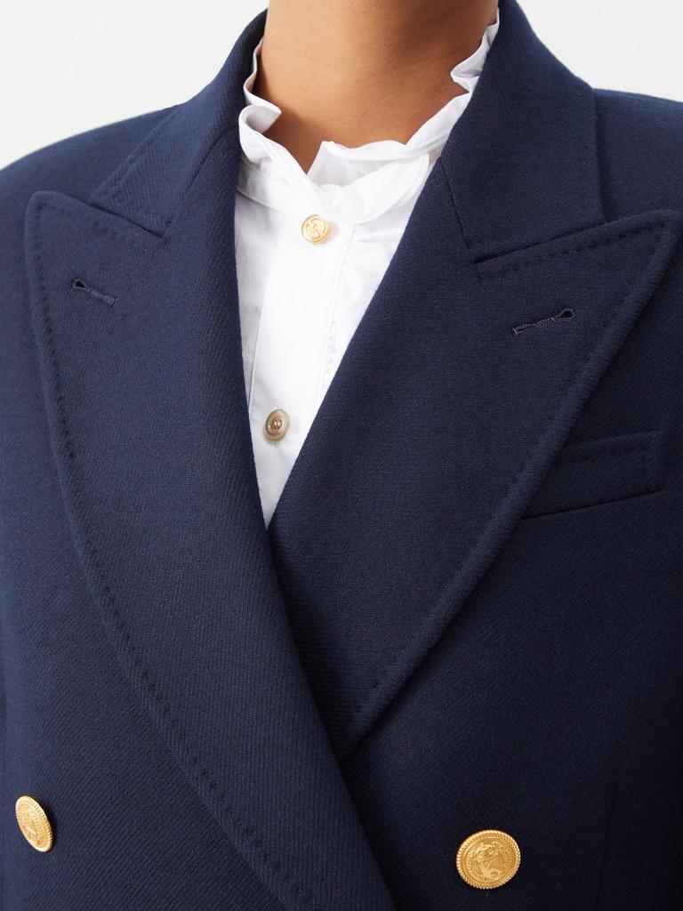 Double-breasted cashmere-twill coat商品第3张图片规格展示