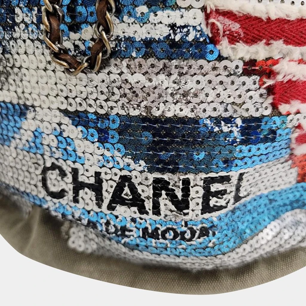 商品[二手商品] Chanel|Chanel Khaki Fabric Cuban Backpack,价格¥28088,第5张图片详细描述