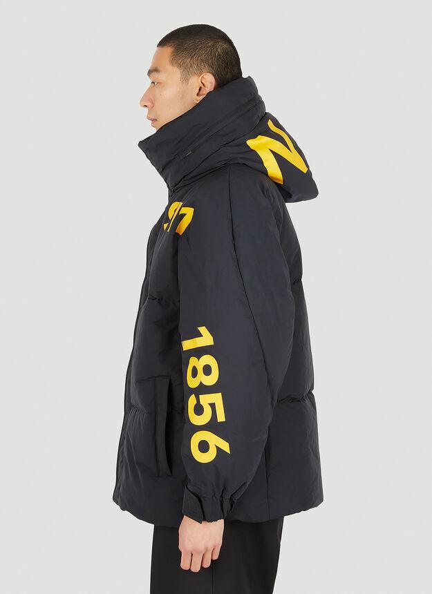 Logo Print Puffer Jacket in Black商品第3张图片规格展示