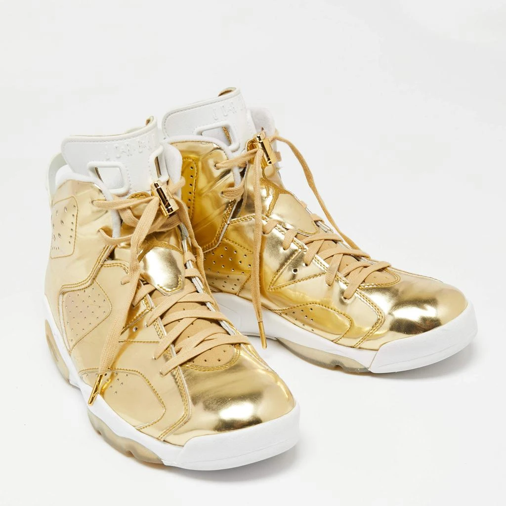 商品[二手商品] Jordan|Air Jordans Gold Leather Retro 6 Pinnacle High Top Sneakers Size 45,价格¥1117,第4张图片详细描述