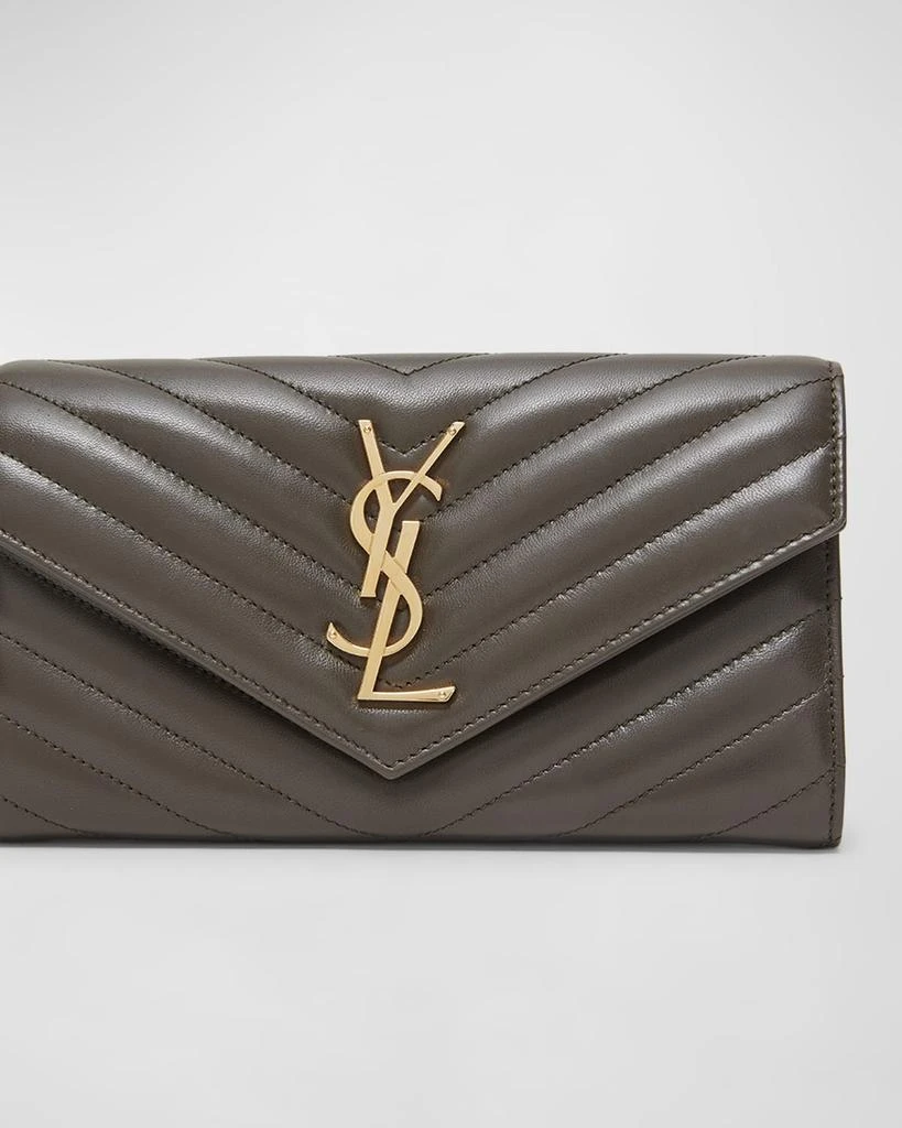 商品Yves Saint Laurent|YSL Monogram Large Envelope Flap Wallet in Smooth Leather,价格¥8417,第5张图片详��细描述