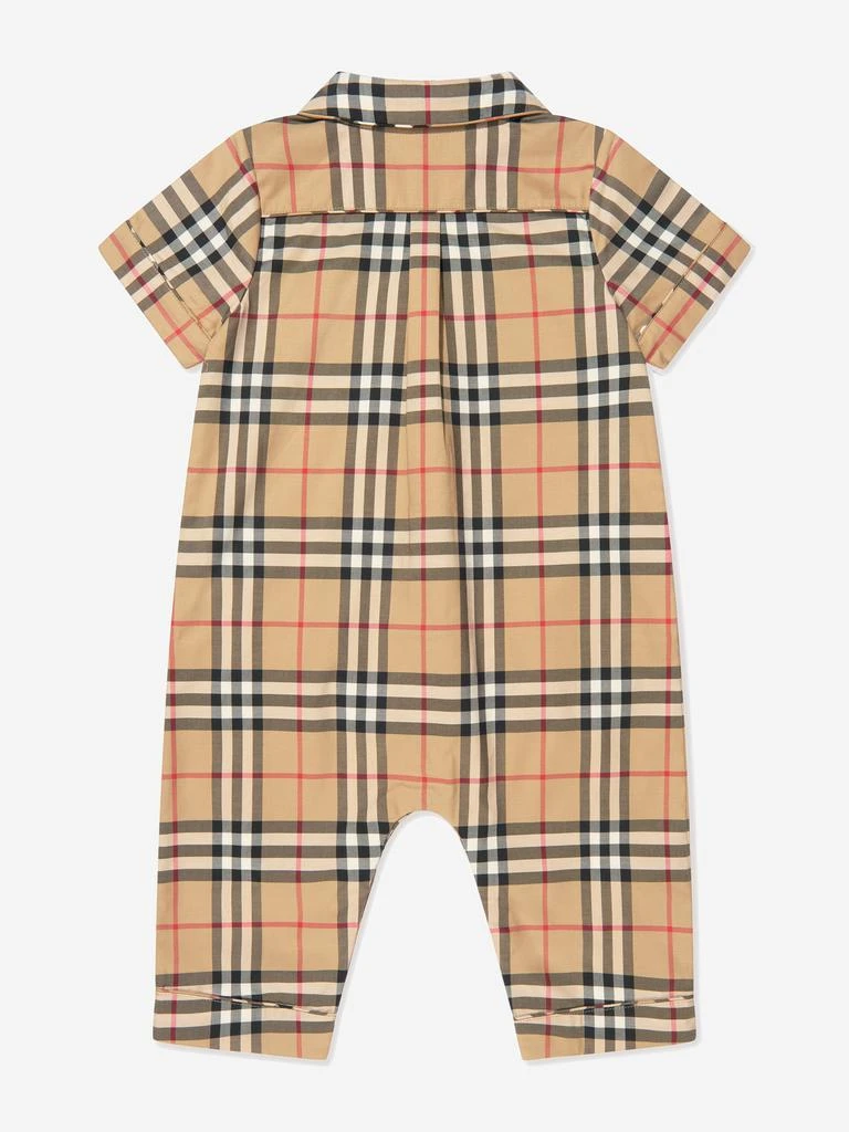 商品Burberry|Burberry Baby Boys Check Andreas Romper In Beige,价格¥1184,第2张图片详细描述