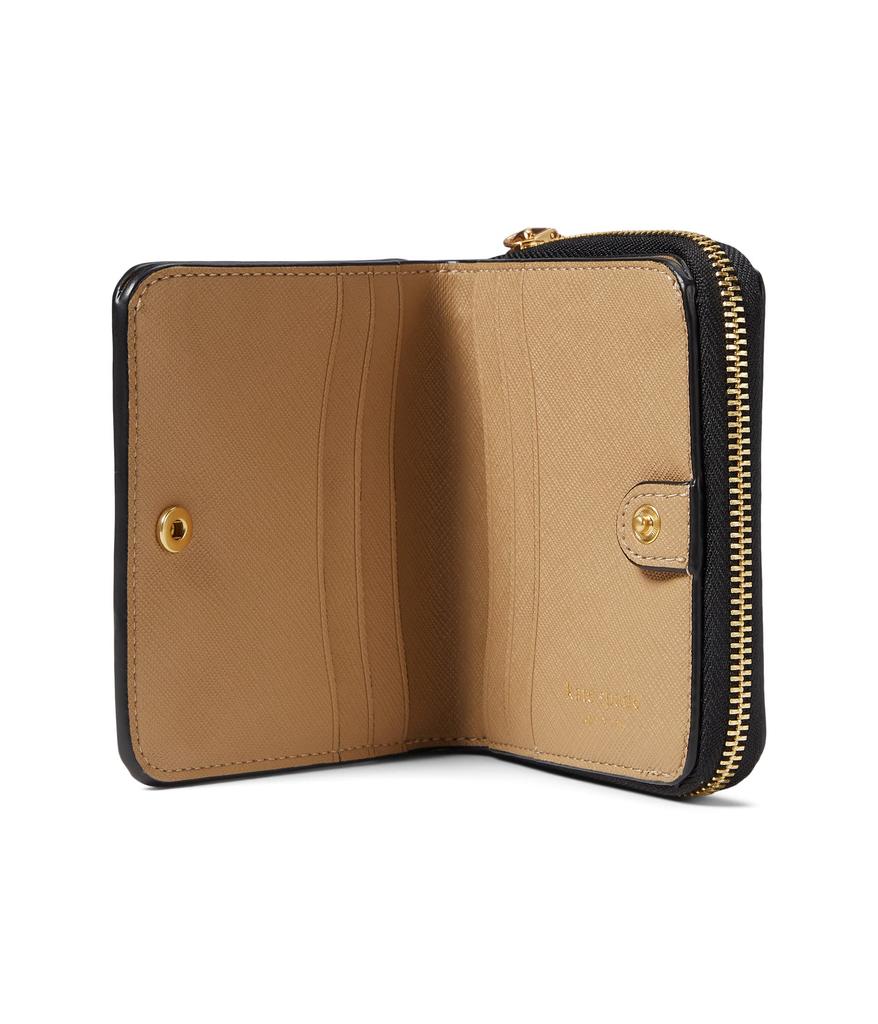 Morgan Color-Blocked Saffiano Leather Small Compact Wallet商品第3张图片规格展示