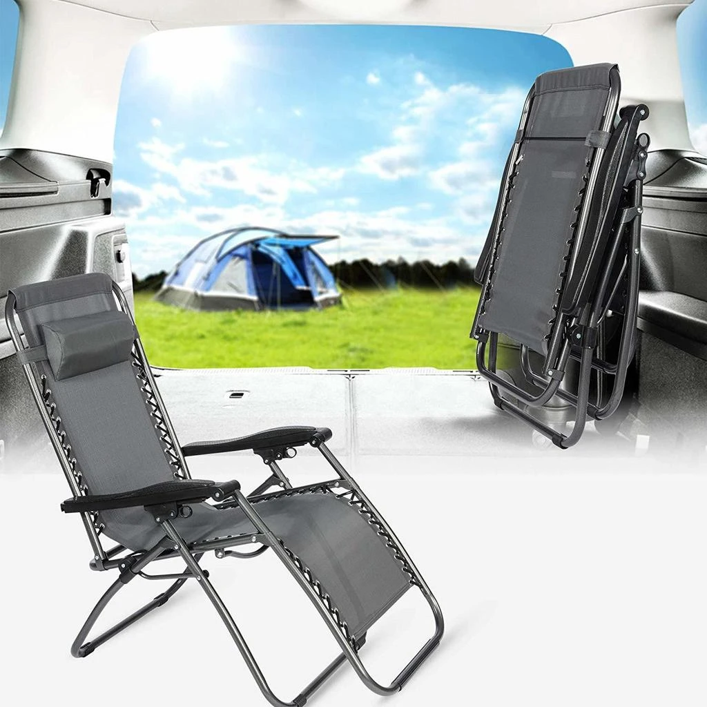 商品Streamdale Furniture|Streamdale Zero Gravity Patio Adjustable Folding Reclining Chair with Pillow,价格�¥3558,第5张图片详细描述