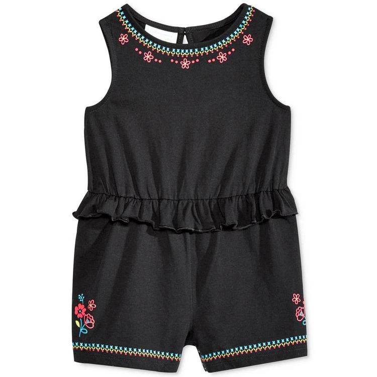 商品First Impressions|Floral-Print Ruffled Cotton Romper, Baby Girls (0-24 months), Created for Macy's,价格¥35,第1张图片