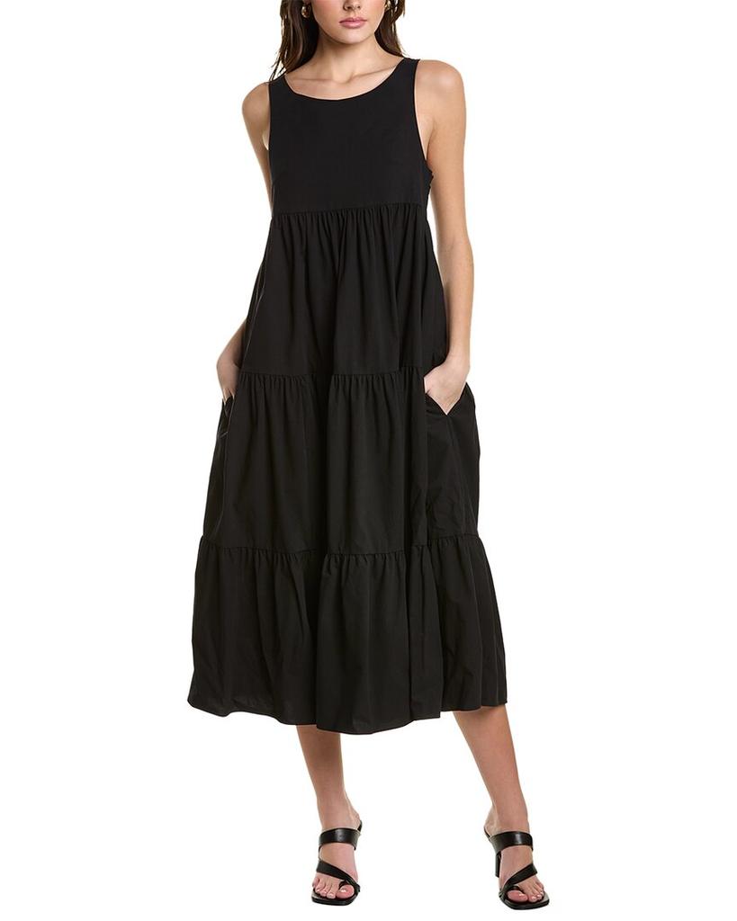 Michael Kors Poplin Ruffle Midi Dress商品第1张图片规格展示