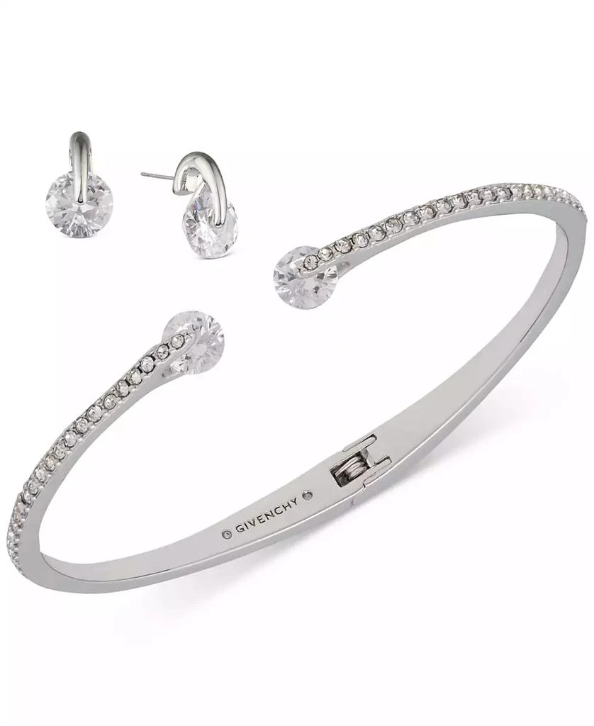 商品Givenchy|2-Pc. Set Color Floating Stone & Crystal Cuff Bangle Bracelet & Matching Stud Earrings,价格¥291,第1张图片