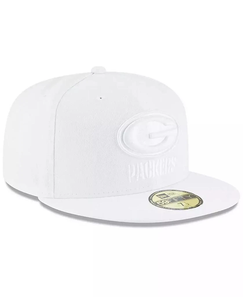 商品New Era|Men's Green Bay Packers White on White 59FIFTY Fitted Hat,价格¥247,第2张图片详细描述