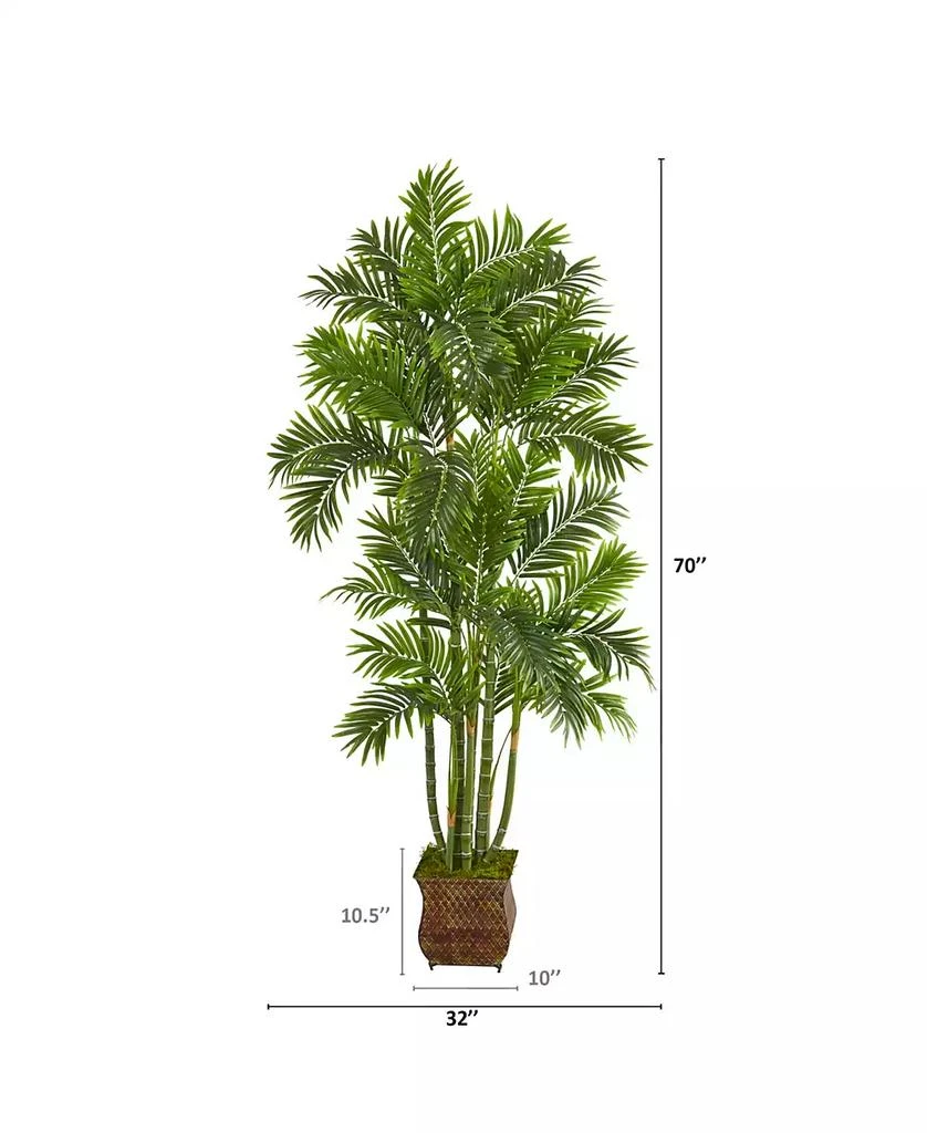 商品NEARLY NATURAL|70in. Areca Palm Artificial Tree in Metal Planter,价格¥2300,第2张图片详细描述