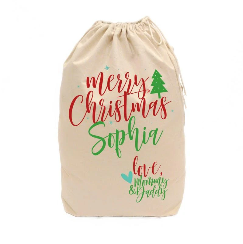 商品The Cotton & Canvas Co.|Personalized Love Mommy and Daddy Santa Sack,价格¥143,第1张图片