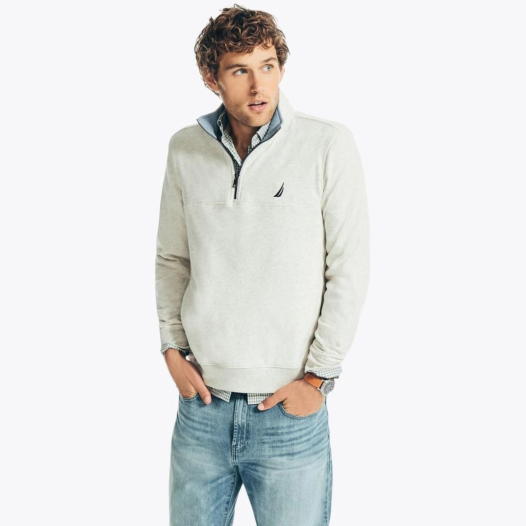 商品Nautica|Nautica Mens Quarter-Zip Fleece Sweatshirt,价格¥222,第3张图片详细描述