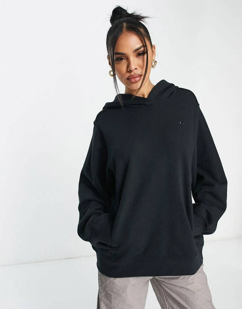 商品Adidas|adidas Originals premium essentials oversized hoodie in black,价格¥796,第2张图片详细描述