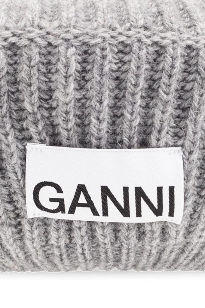 商品Ganni|Ganni Logo Patch Ribbed Knit Hat,价格¥600,第4张图片详细描述