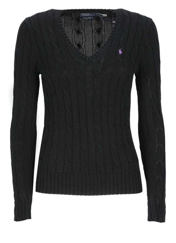 商品Ralph Lauren|Polo Ralph Lauren Kimberly Cable-Knitted V-Neck Jumper,价格¥1093,第1张图片