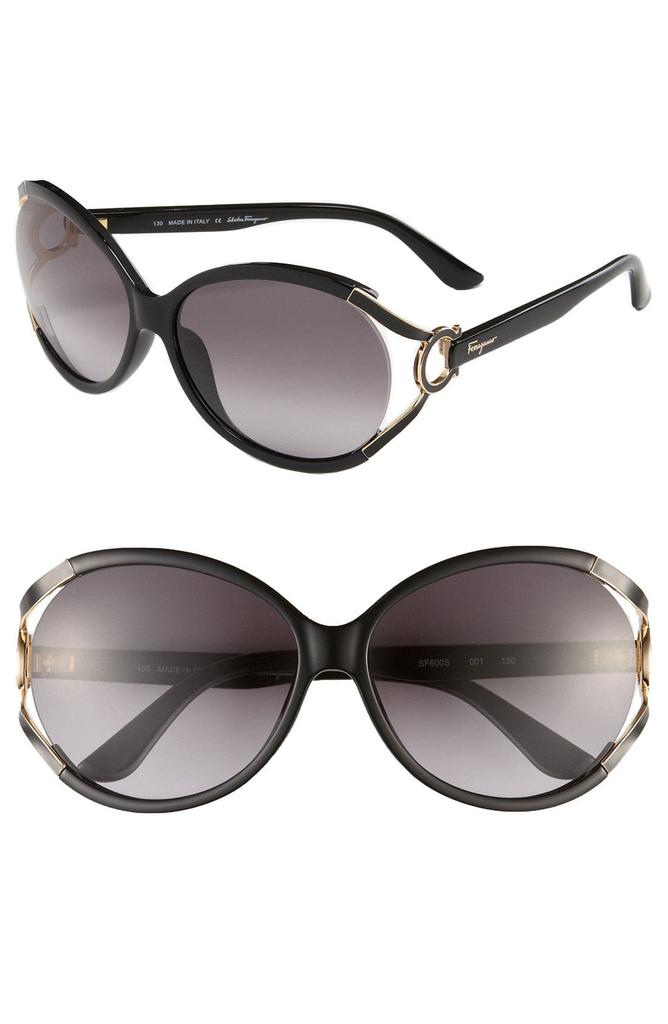 Salvatore Ferragamo サングラス　ブラック　シルバー金具 6a91f549-5f80-3aa9-b476-
