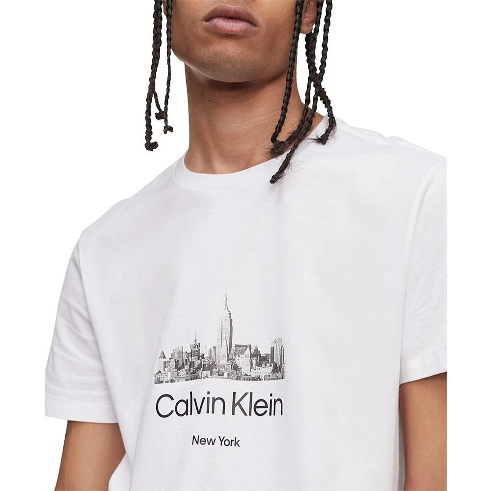 商品Calvin Klein|Men's NYC Skyline Logo Crewneck T-Shirt,价格¥200,第4张图片详细描述