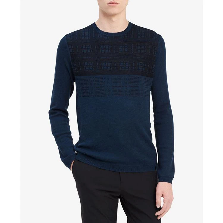 商品Calvin Klein|Men's Grid Merino Sweater,价格¥201,第2张图片详细描述