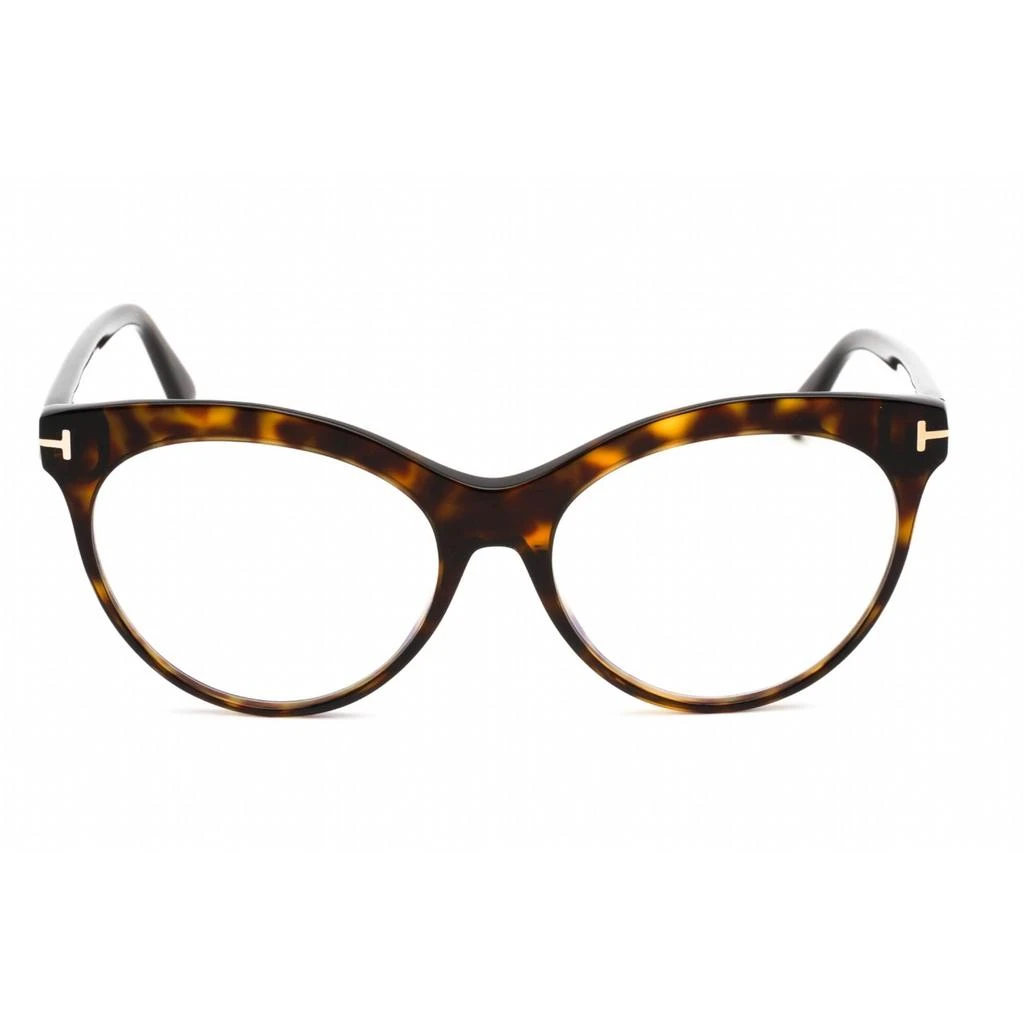 商品Tom Ford|Tom Ford Women's Eyeglasses - Dark Havana Plastic Round Shape Frame | FT5827-B 052,价格¥678,第2张图片详细描述