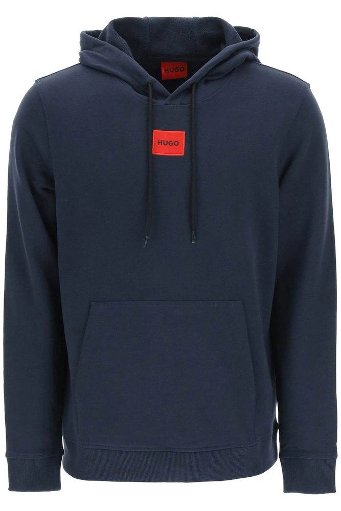 商品Hugo Boss|Hugo Boss Logo Patch Drawstring Hoodie,价格¥534,第1张图片