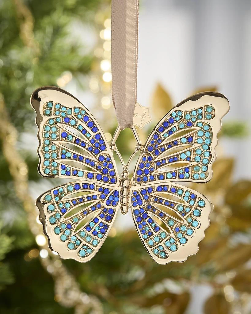 商品L'Objet|24K Gold-Plated Butterfly Christmas Ornament with Blue Swarovski Crystals,价格¥773,第1张图片