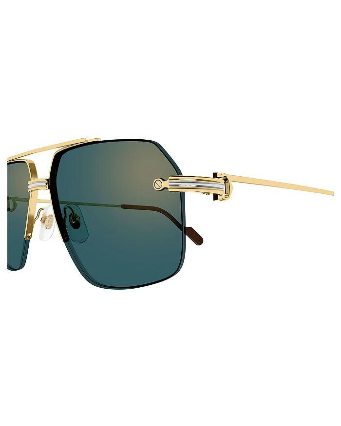 商品Cartier|Première de Cartier 24K Gold & Platinum Plated Navigator Sunglasses, 60mm,价格¥9690,第3张图片详细描述