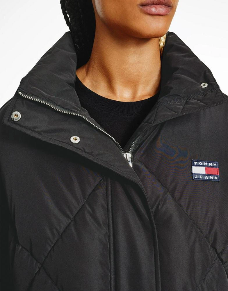 商品Tommy Hilfiger|Tommy Jeans longline padded coat in black,价格¥1303,第4张图片详细描述