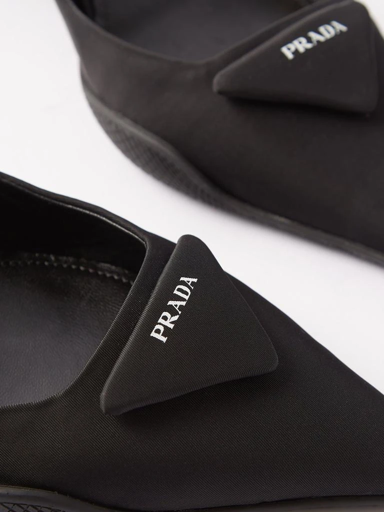 Triangle logo-plaque 45 nylon slingback pumps 商品