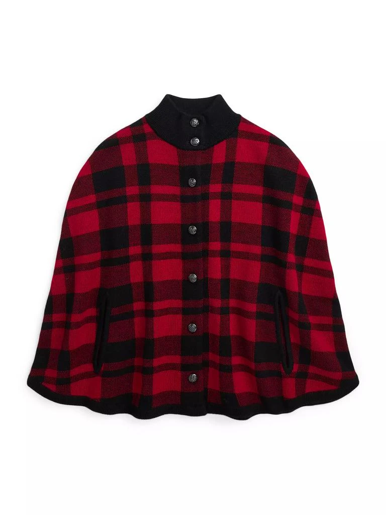 商品Ralph Lauren|Little Girl's & Girl's Plaid Wool Poncho,价格¥870,第1张图片
