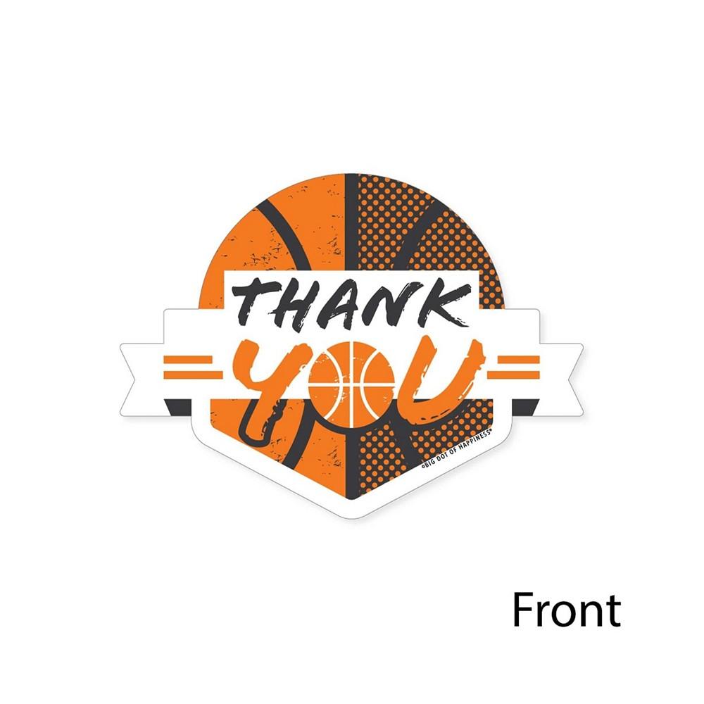 Basketball - Let the Madness Begin - Shaped Thank You Cards - College Basketball Party Thank You Cards with Envelopes - Set of 12商品第3张图片规格展示