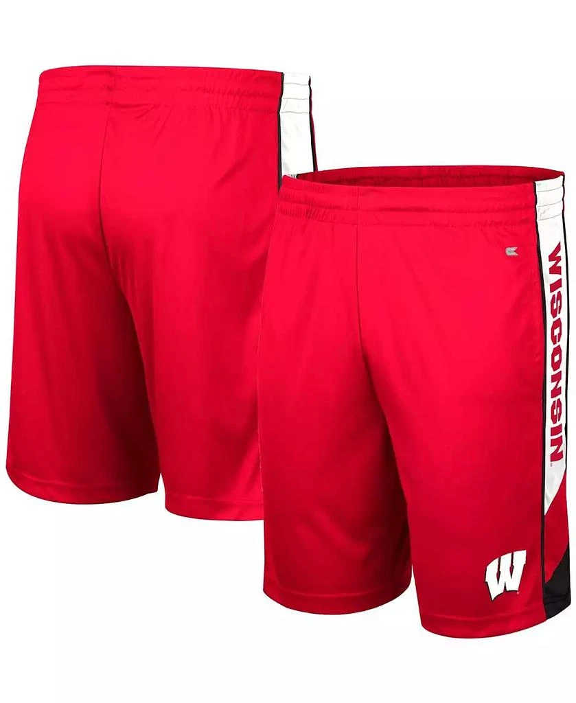 商品Colosseum|Men's Red Wisconsin Badgers Pool Time Shorts,价格¥263,第1张图片