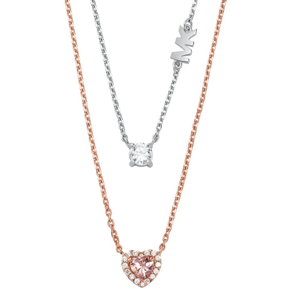 商品Michael Kors|Sterling Silver Two-Tone Double Layered Heart Necklace,价格¥786,第1张图片