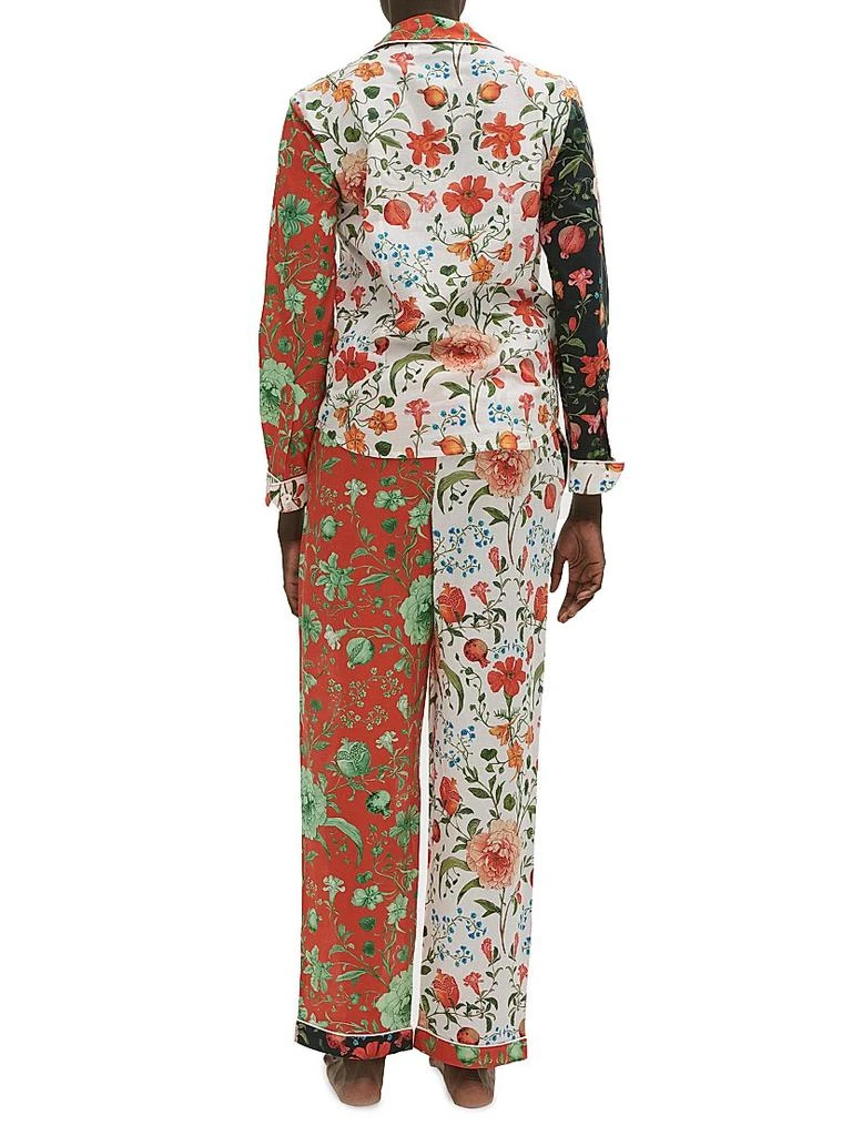 商品Desmond & Dempsey|2-Piece Colorblocked Floral Cotton Pajama Set,价格¥1807,第4张图片详细描述