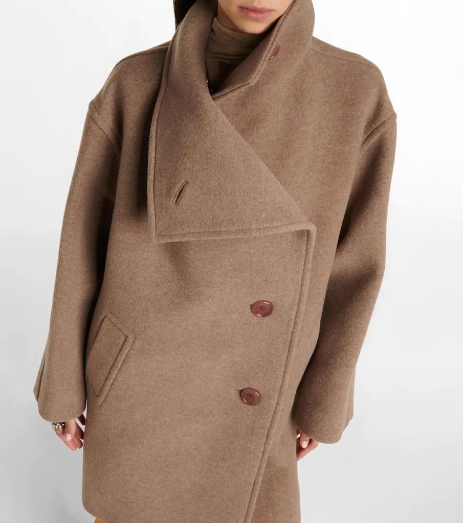 Funnel-neck wool-blend coat商品第5张图片规格展示