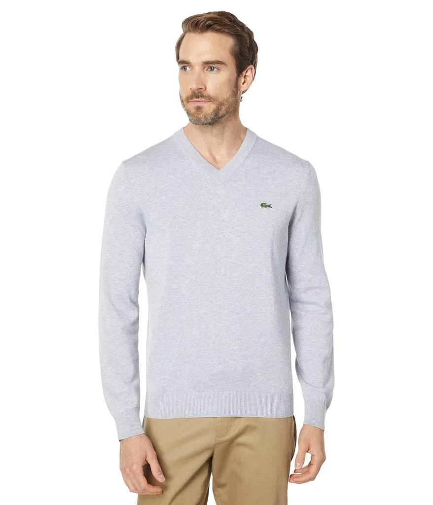 商品Lacoste|Long Sleeve Solid V-Neck Sweater,价格¥894,第1张图片