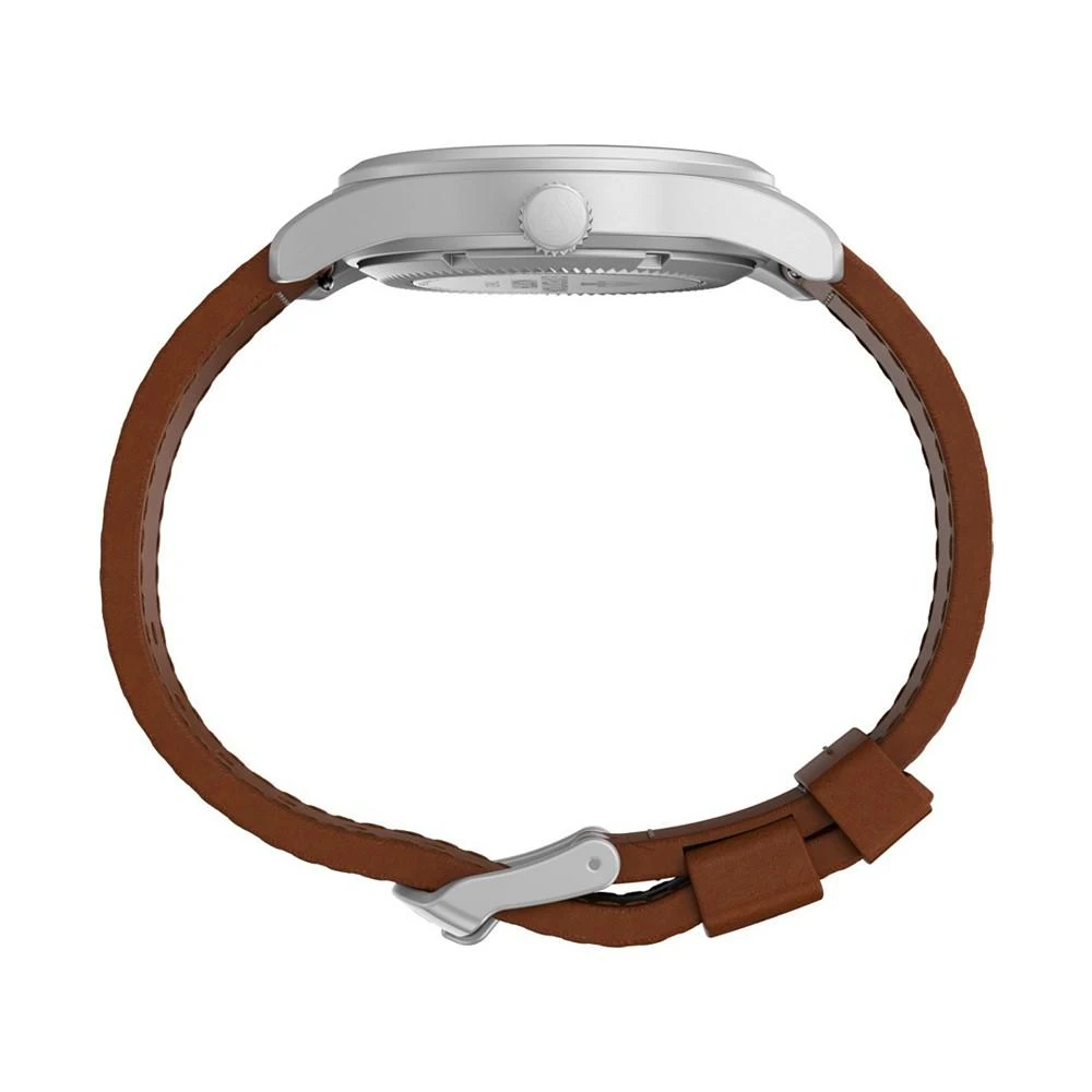 商品Timex|Men's Mechanical Hand Wind Brown Leather Strap Watch 38 mm,价格¥1717,第2张图片详细描述
