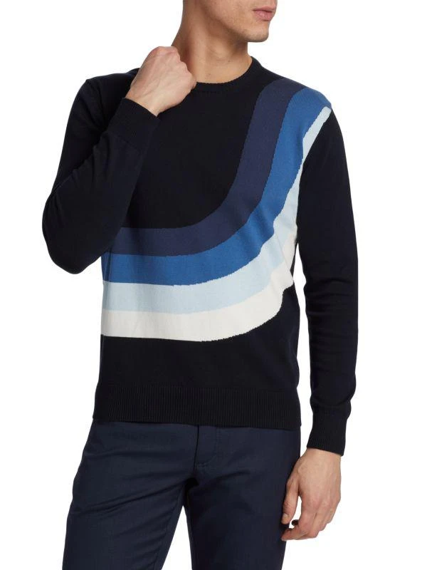 商品Saks Fifth Avenue|Wave Intarsia Sweater,价格¥338,第1张图片