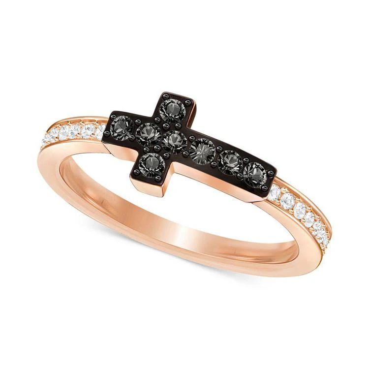 商品Swarovski|Rose Gold-Crystal Side Cross Ring,价格¥442,第2张图片详细描述