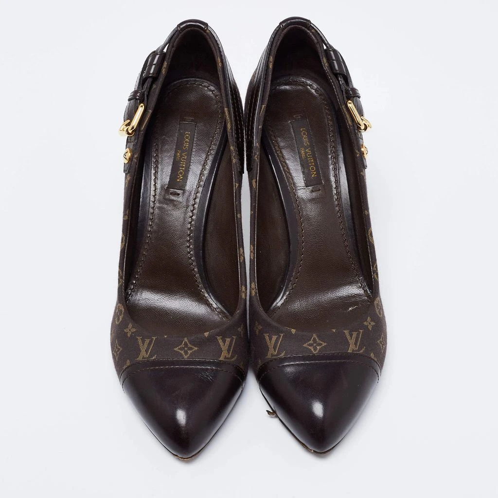 商品[二手商品] Louis Vuitton|Louis Vuitton Brown Monogram Canvas and Leather Idylle Cap Toe Pumps Size 36.5,价格¥2839,第3张图片详细描述