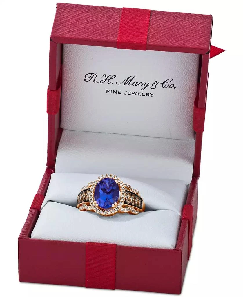 Blueberry Tanzanite (2-1/2 ct. t.w.) & Diamond (5/8 ct. t.w.) Halo Statement Ring in 14k White Gold (Also Available in 14K Rose Gold or 14k Yellow Gold) 商品