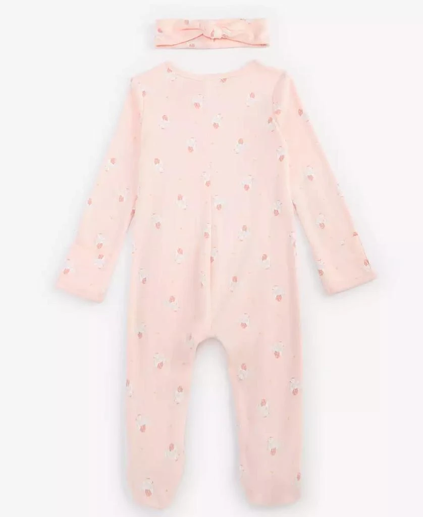 商品First Impressions|Baby Girls Tiny Dancer Cotton Footed Coverall & Headband, 2 Piece Set, Created for Macy's,价格¥94,第3张图片详细描述