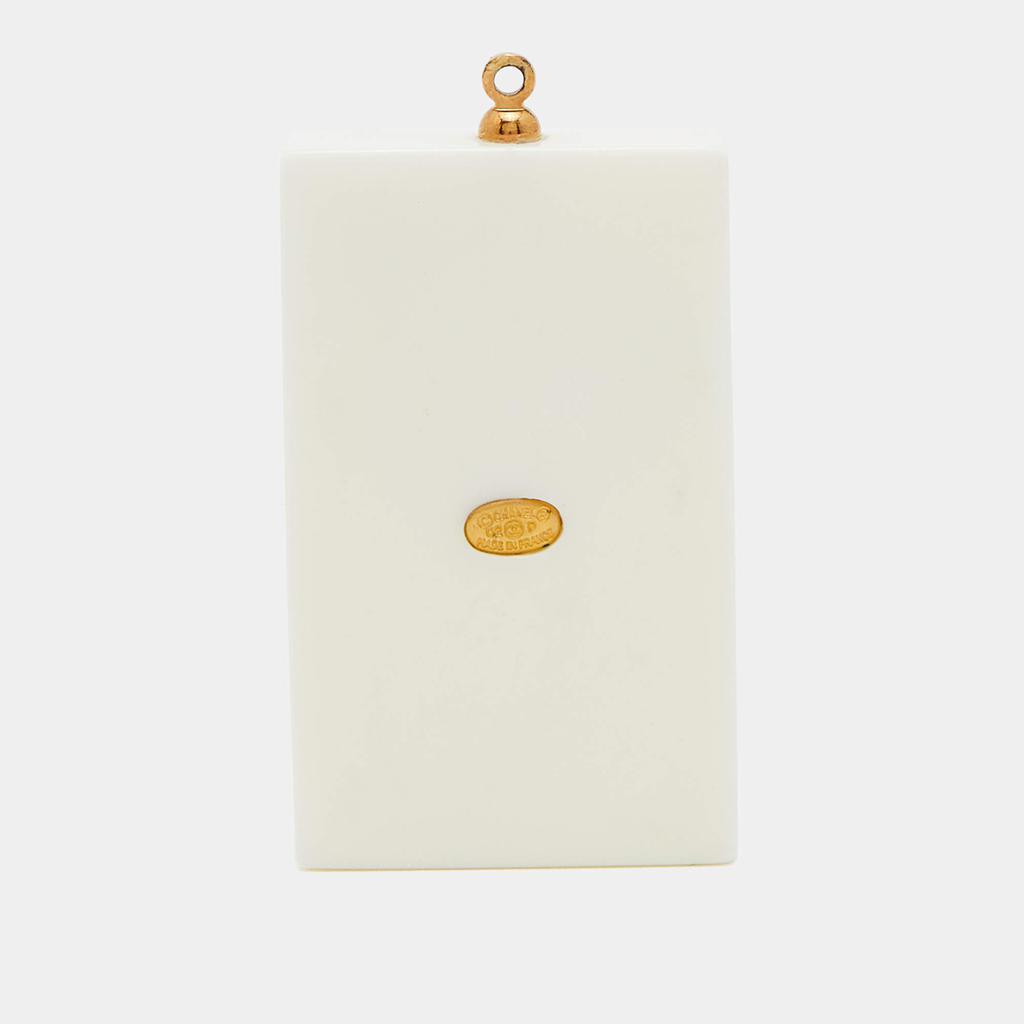 商品[二手商品] Chanel|Chanel Monochrome Leaf Enamel Rectangle Pendant,价格¥3628,第5张图片详细描述