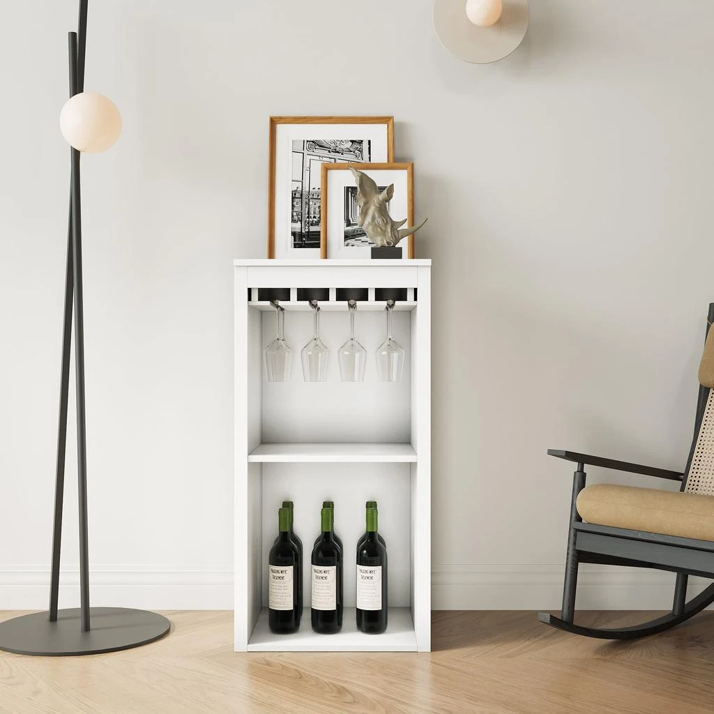 商品Simplie Fun|Brown walnut color modular wine bar Cabinet,价格¥1628,第1张图片