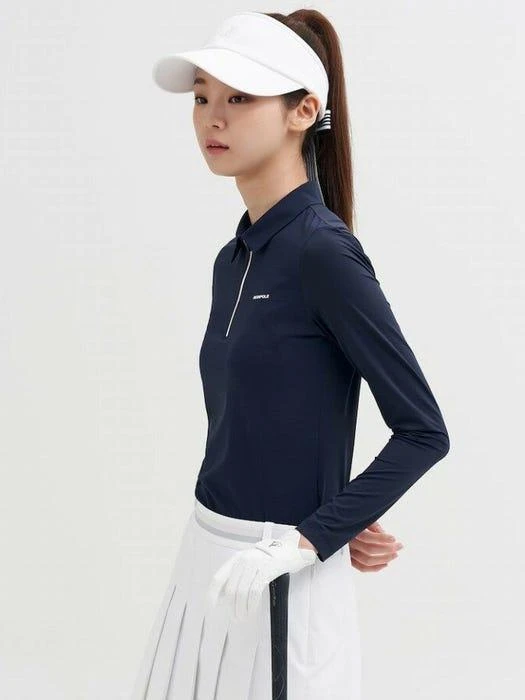 商品BEANPOLE GOLF|Womens Navy Half Zip Up All-in-One T-shirt,价格¥953,第2张图片详细描述