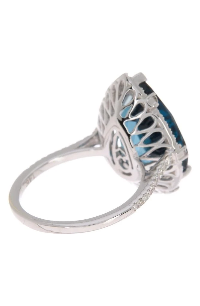 商品Effy|14K White Gold Pear London Blue Topaz & Pavé Diamond Ring,价格¥11202,第2张图片详细描述