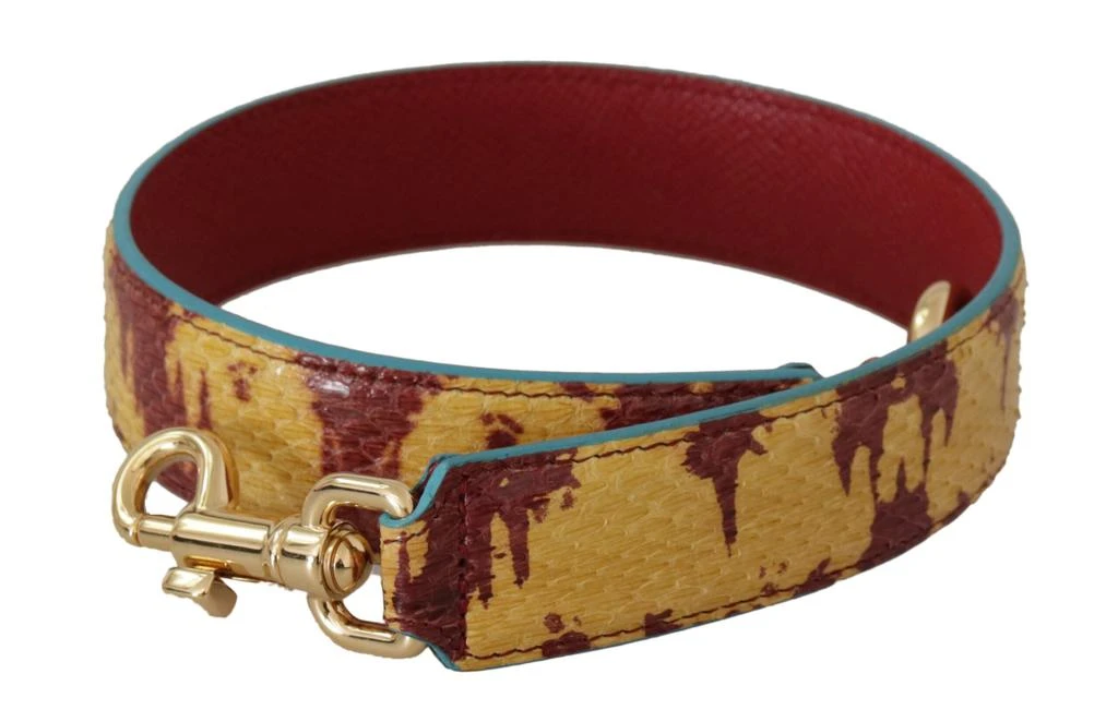 商品Dolce & Gabbana|Dolce & Gabbana Yellow Red Leather Gold Tone Shoulder Strap,价格¥2095,第1张图片