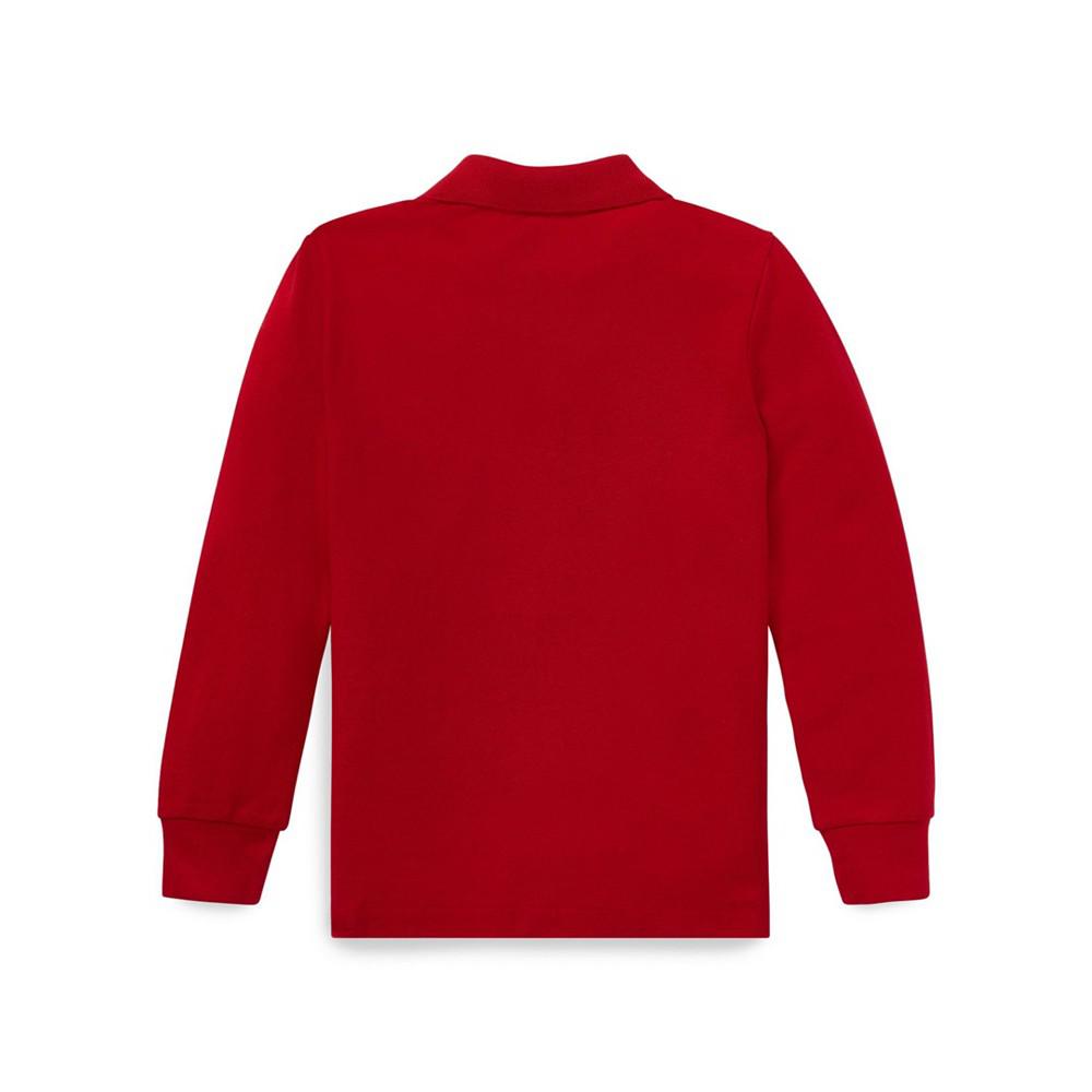 Little Boys Basic Mesh Knit Polo Shirt商品第2张图片规格展示