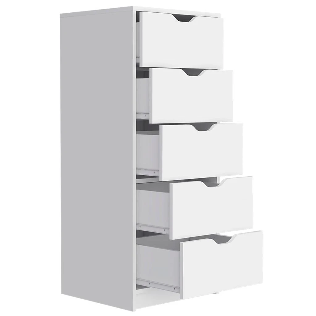 商品Homezia|18" White Five Drawer Standard Chest,价格¥2308,第3张图片详细描述