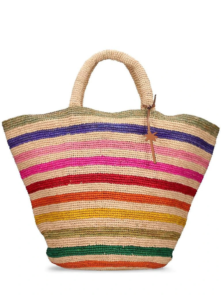 商品MANEBÍ|Summer Rainbow Striped Raffia Tote Bag,价格¥2395,第1张图片