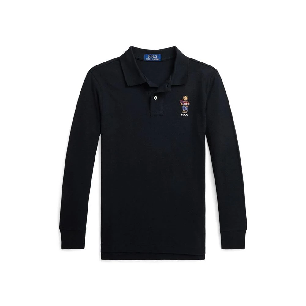 商品Ralph Lauren|Big Boys Polo Bear Cotton Long-Sleeve Polo Shirt,价格¥483,第1张图片