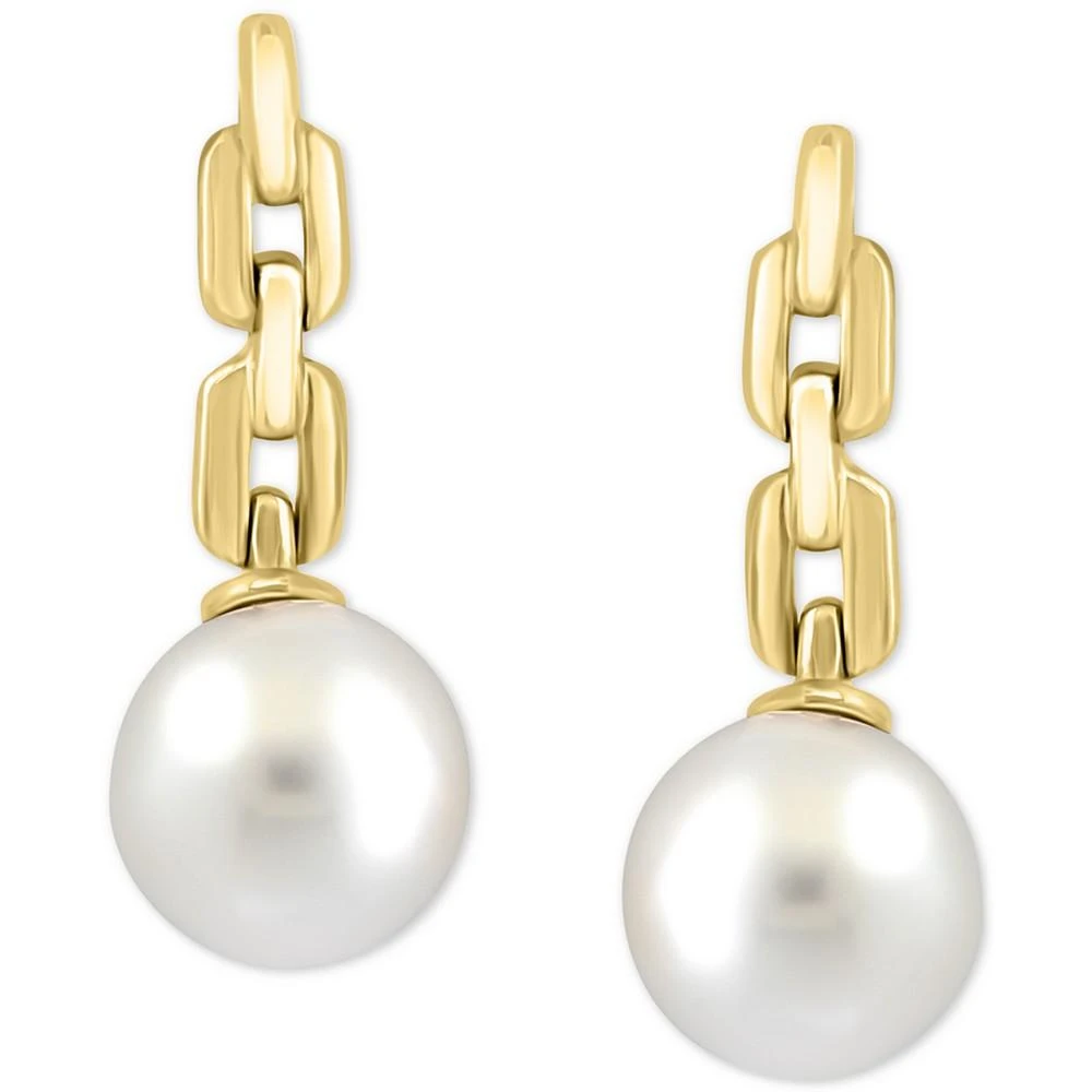 商品Effy|EFFY® Cultured Freshwater Pearl (10mm) Chain Link Drop Earrings in 14k Gold,价格¥9607,第3张图片详细描述